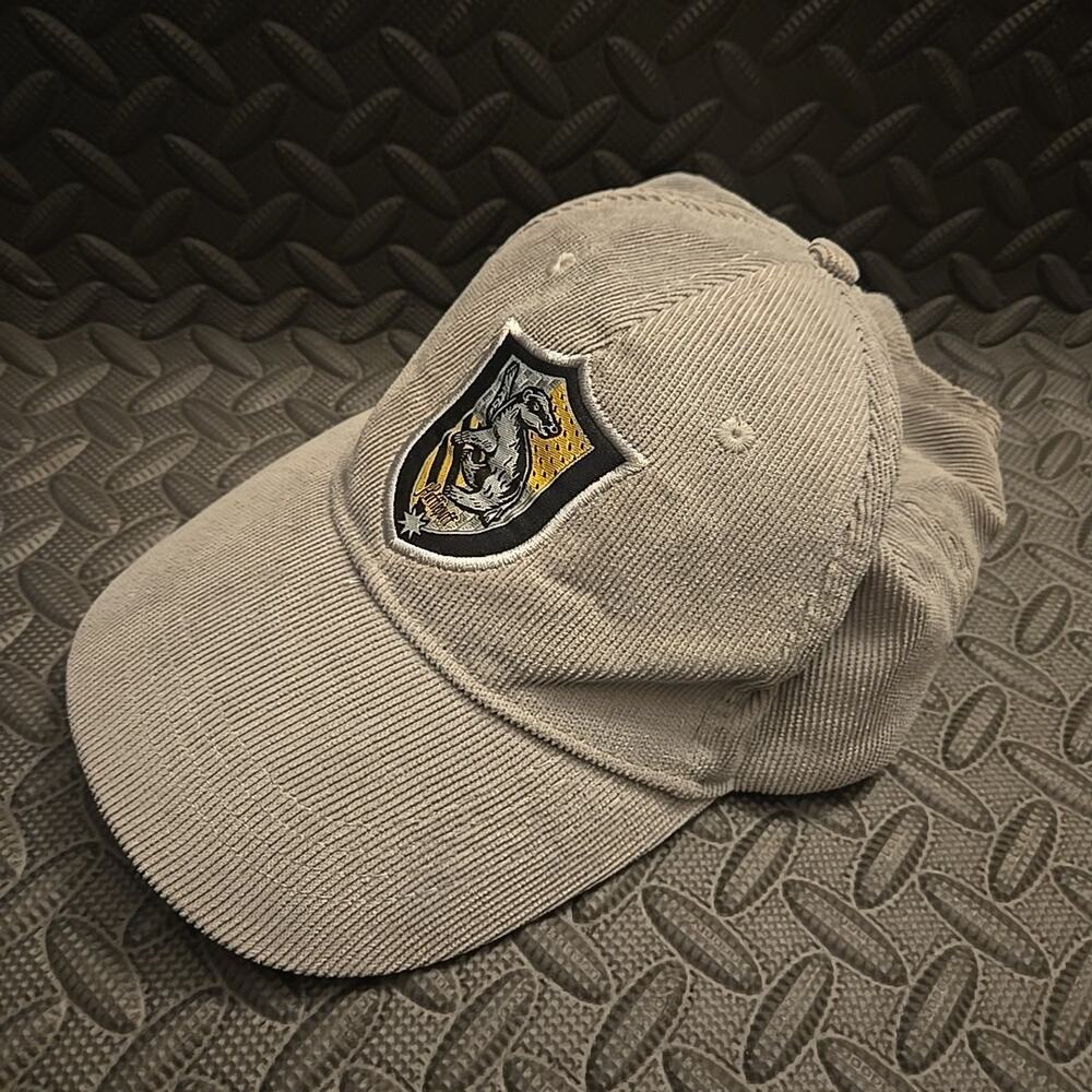 Harry Potter Hufflepuff Crest Youth Strapback Hat Gray Adjustable Cap